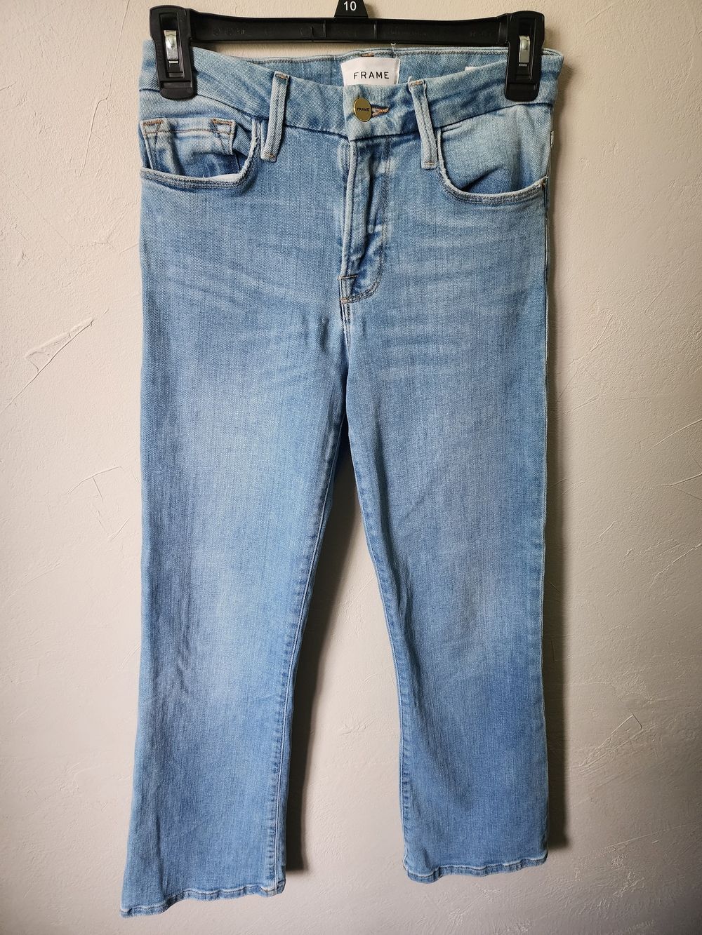 FRAME Light Wash Straight Jeans - Light Blue Size 26